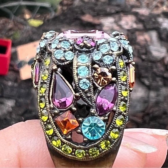Vintage Heidi Daus Art Deco Statement Cocktail Ring – Size 8 - Picture 11 of 14